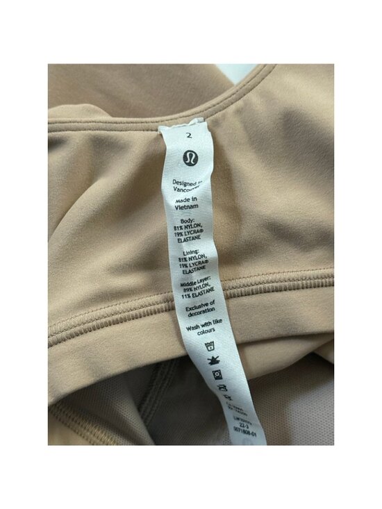 Lululemon Align Bodysuit Women Size 2 W1DY7S in CNTR Beige Nude NWT - Picture 11 of 16